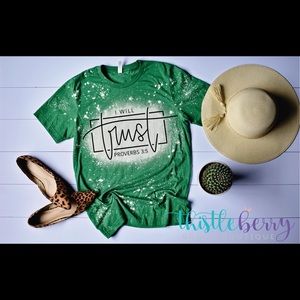Green Bleached “Trust” Tee